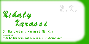 mihaly karassi business card